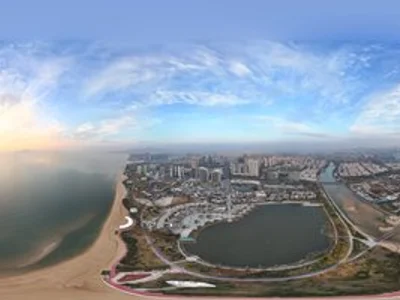 城市阳台全景（早晨日出）