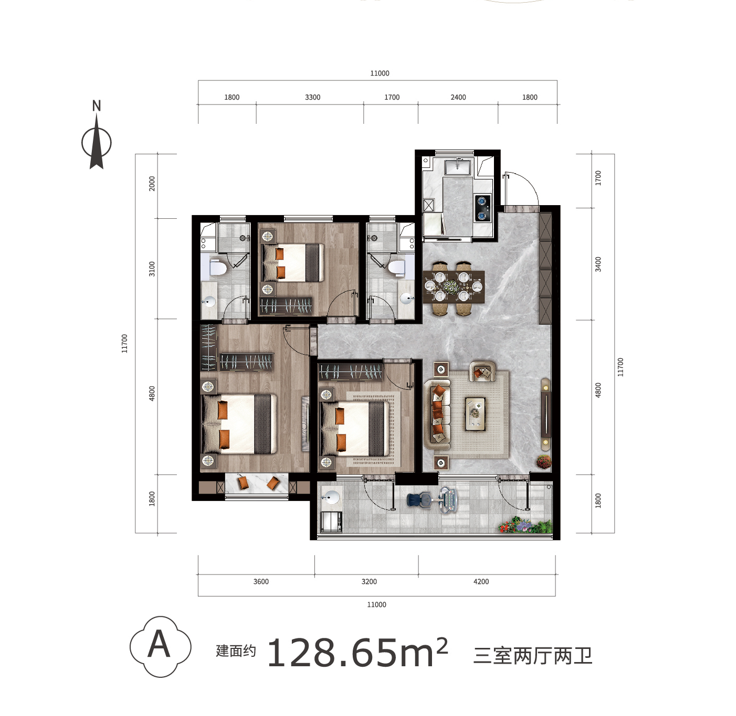 福灜天麓湖_户型图_128.65㎡.png