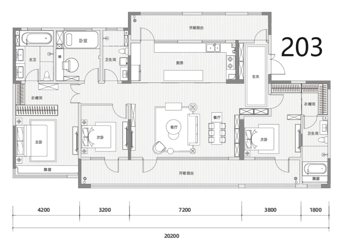 天一云玺天颂_户型图_云玺二期203㎡四室两厅三卫10F洋房.png